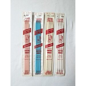 4 Set Vintage Susan Bates Double Pointed knitting needles Size 8 10 10.5 11